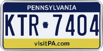 PA license plate KTR7404