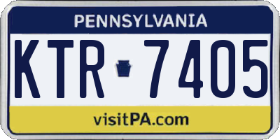 PA license plate KTR7405