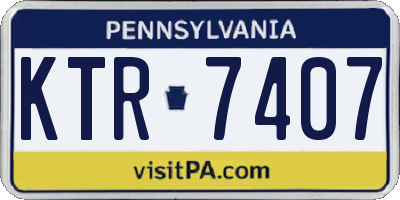 PA license plate KTR7407