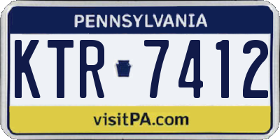 PA license plate KTR7412