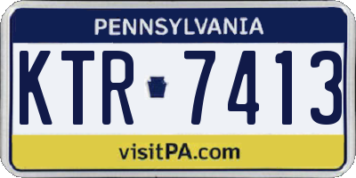 PA license plate KTR7413