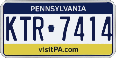 PA license plate KTR7414
