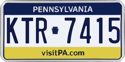 PA license plate KTR7415