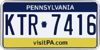 PA license plate KTR7416
