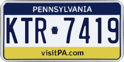 PA license plate KTR7419