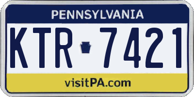 PA license plate KTR7421