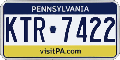 PA license plate KTR7422