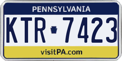 PA license plate KTR7423