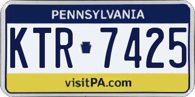 PA license plate KTR7425