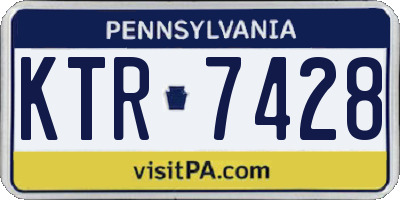 PA license plate KTR7428