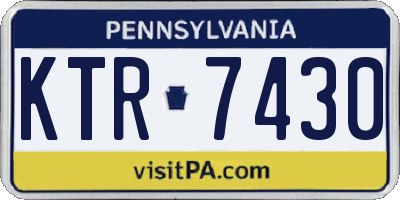 PA license plate KTR7430