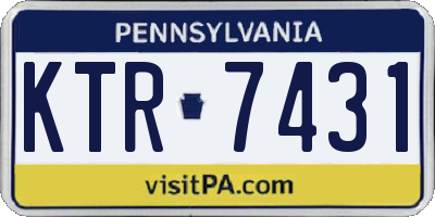 PA license plate KTR7431