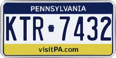 PA license plate KTR7432