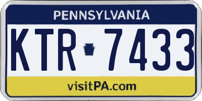 PA license plate KTR7433