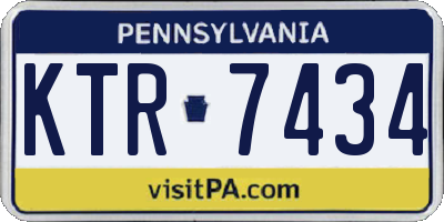 PA license plate KTR7434