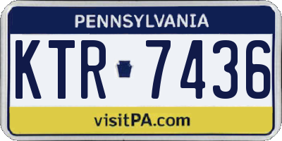PA license plate KTR7436