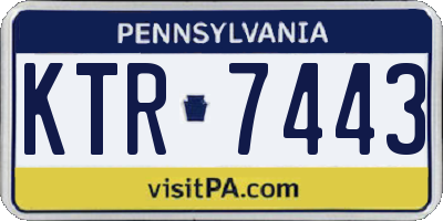 PA license plate KTR7443