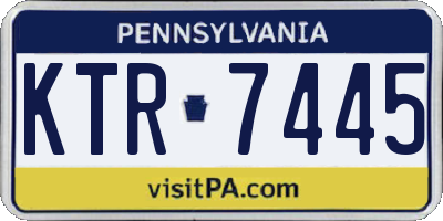 PA license plate KTR7445
