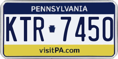 PA license plate KTR7450