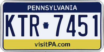 PA license plate KTR7451
