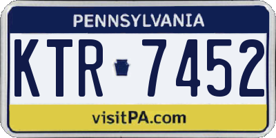 PA license plate KTR7452