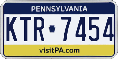 PA license plate KTR7454