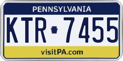 PA license plate KTR7455