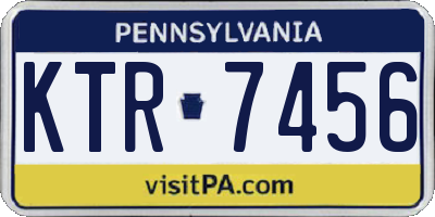 PA license plate KTR7456