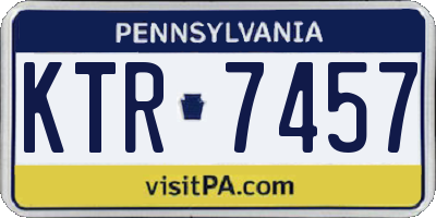 PA license plate KTR7457