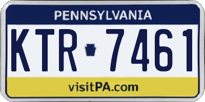 PA license plate KTR7461