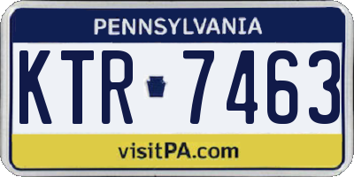 PA license plate KTR7463