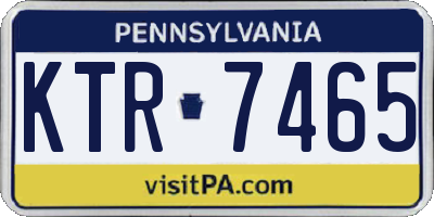 PA license plate KTR7465