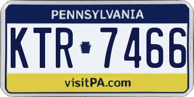 PA license plate KTR7466