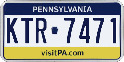 PA license plate KTR7471