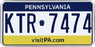 PA license plate KTR7474
