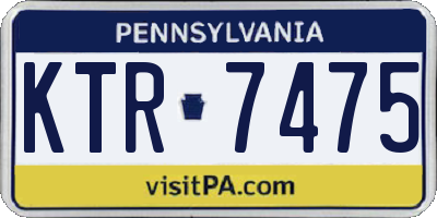 PA license plate KTR7475