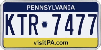 PA license plate KTR7477