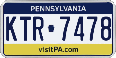PA license plate KTR7478