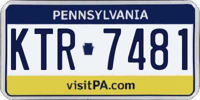 PA license plate KTR7481