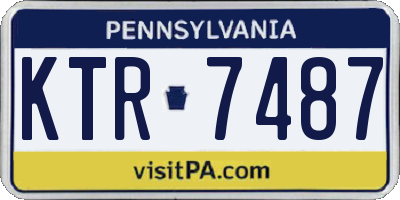 PA license plate KTR7487