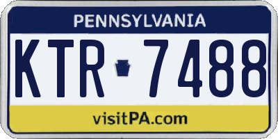 PA license plate KTR7488