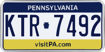 PA license plate KTR7492