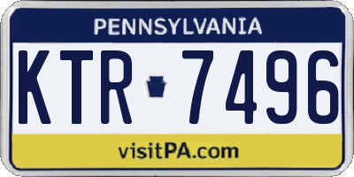 PA license plate KTR7496