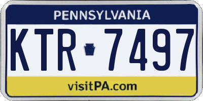 PA license plate KTR7497