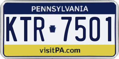 PA license plate KTR7501
