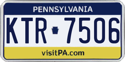 PA license plate KTR7506
