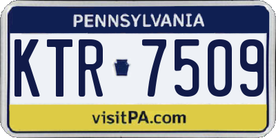 PA license plate KTR7509