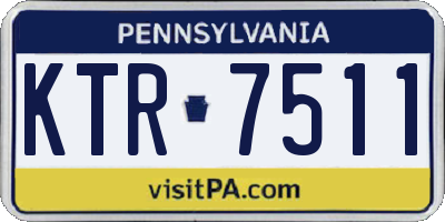PA license plate KTR7511