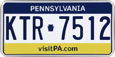 PA license plate KTR7512