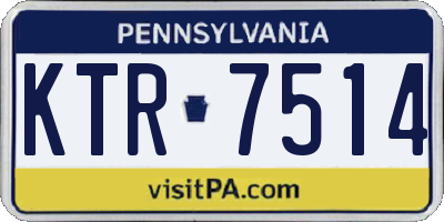PA license plate KTR7514
